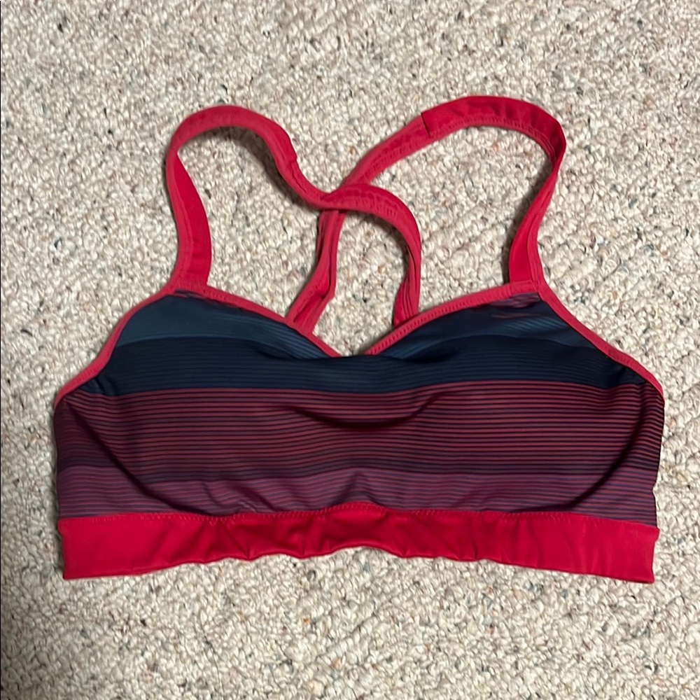 Brooks Red and Black Racerback Sports Bra